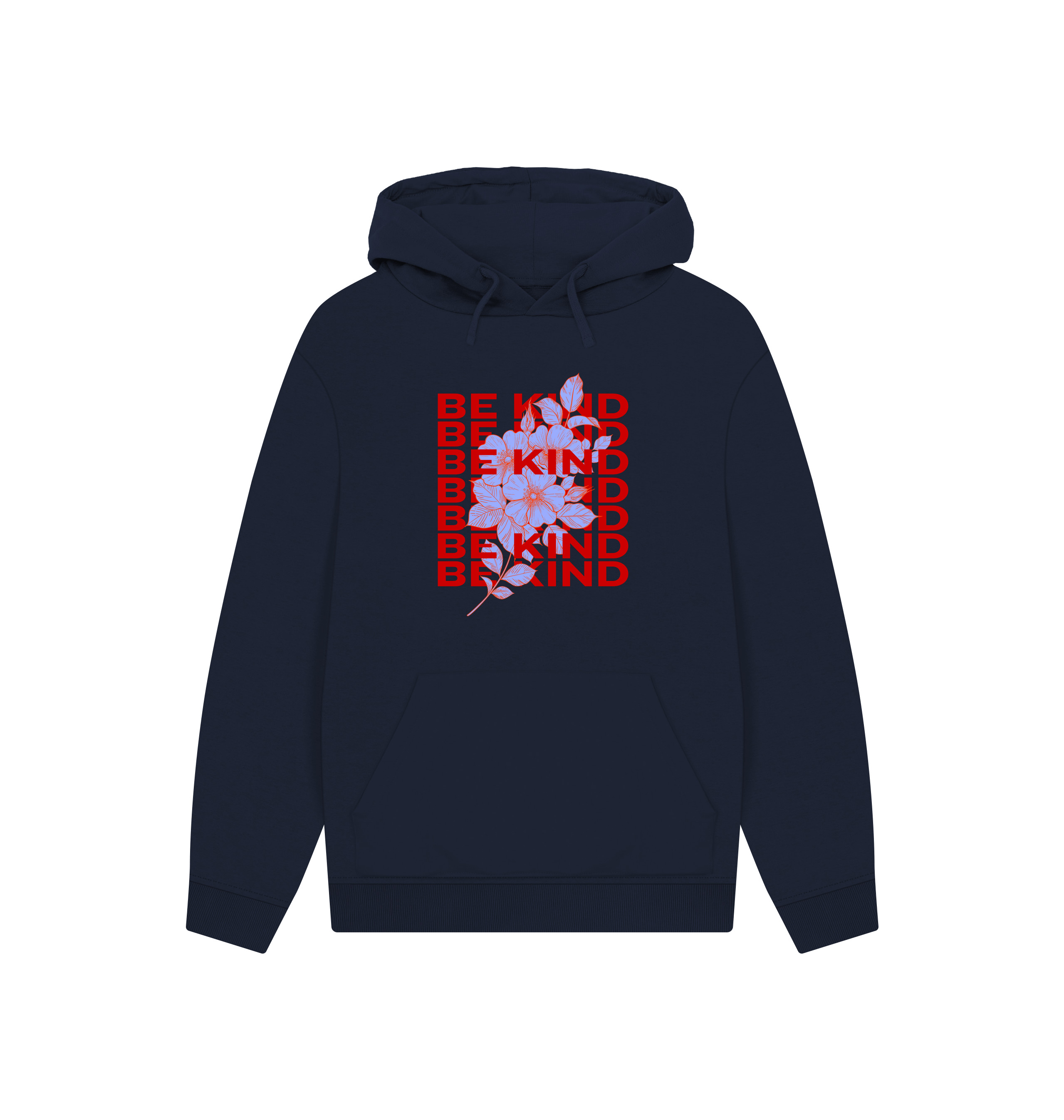 Navy Printed Hoody Front