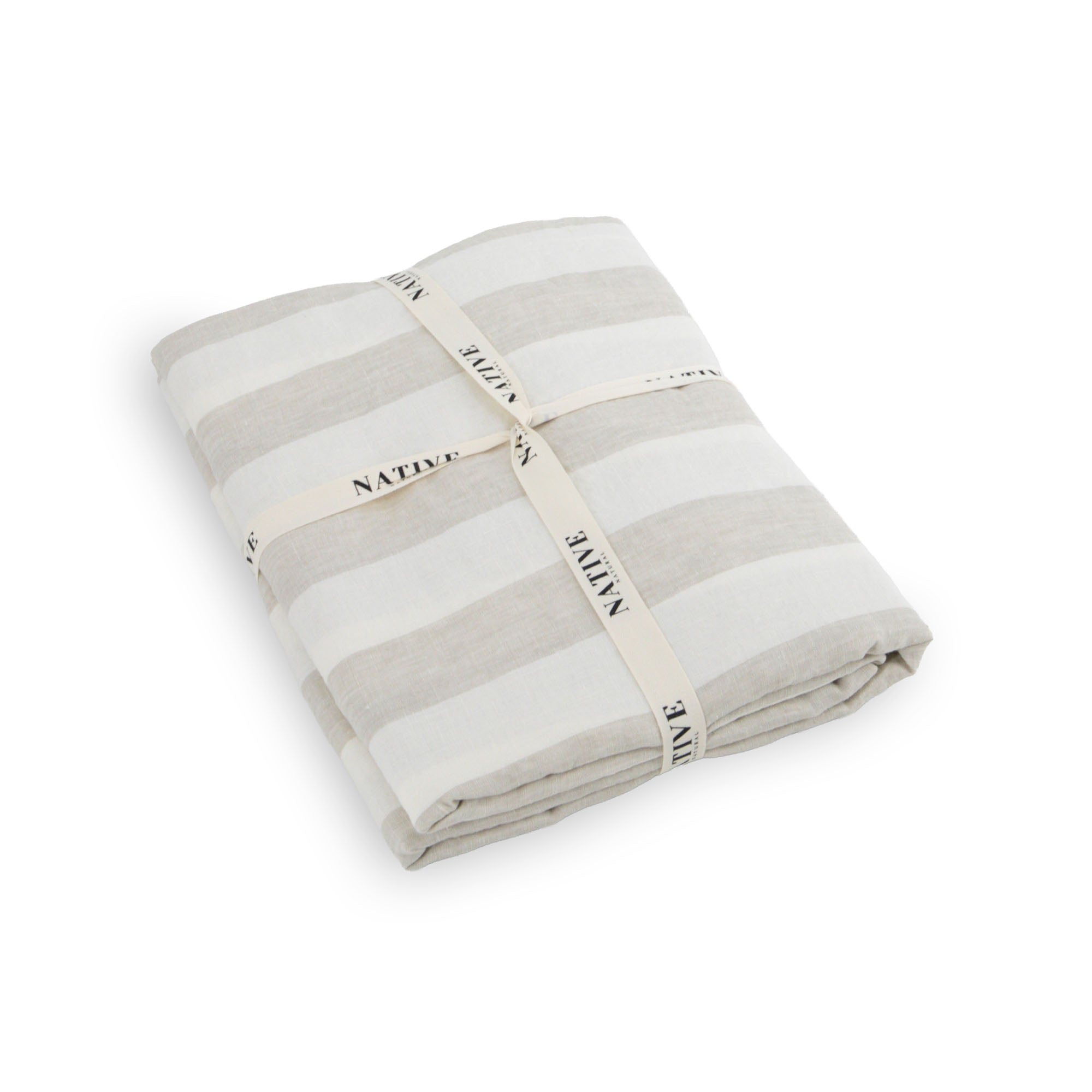 Natural Stripe 100% Linen Duvet Set
