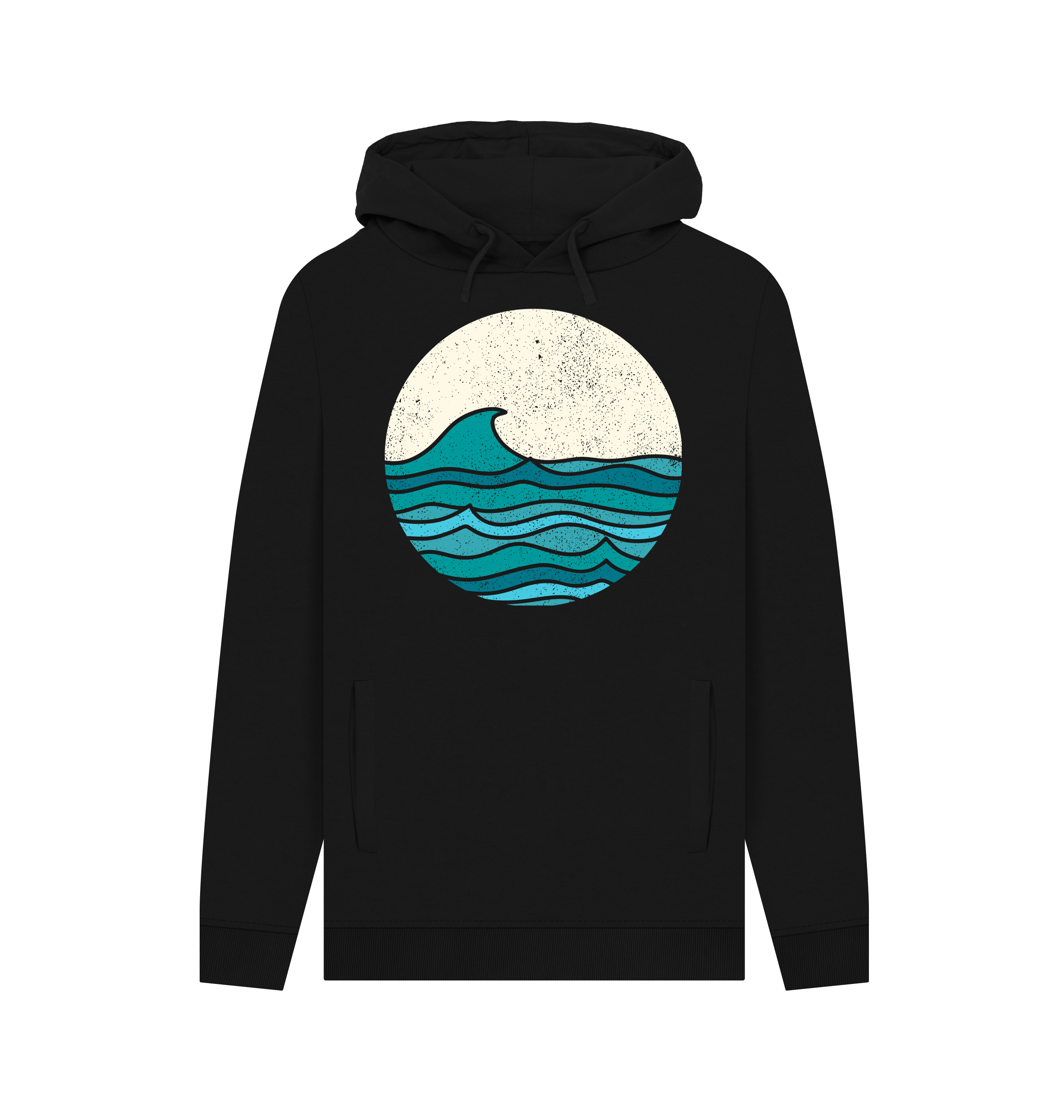Black Printed Hoody Front