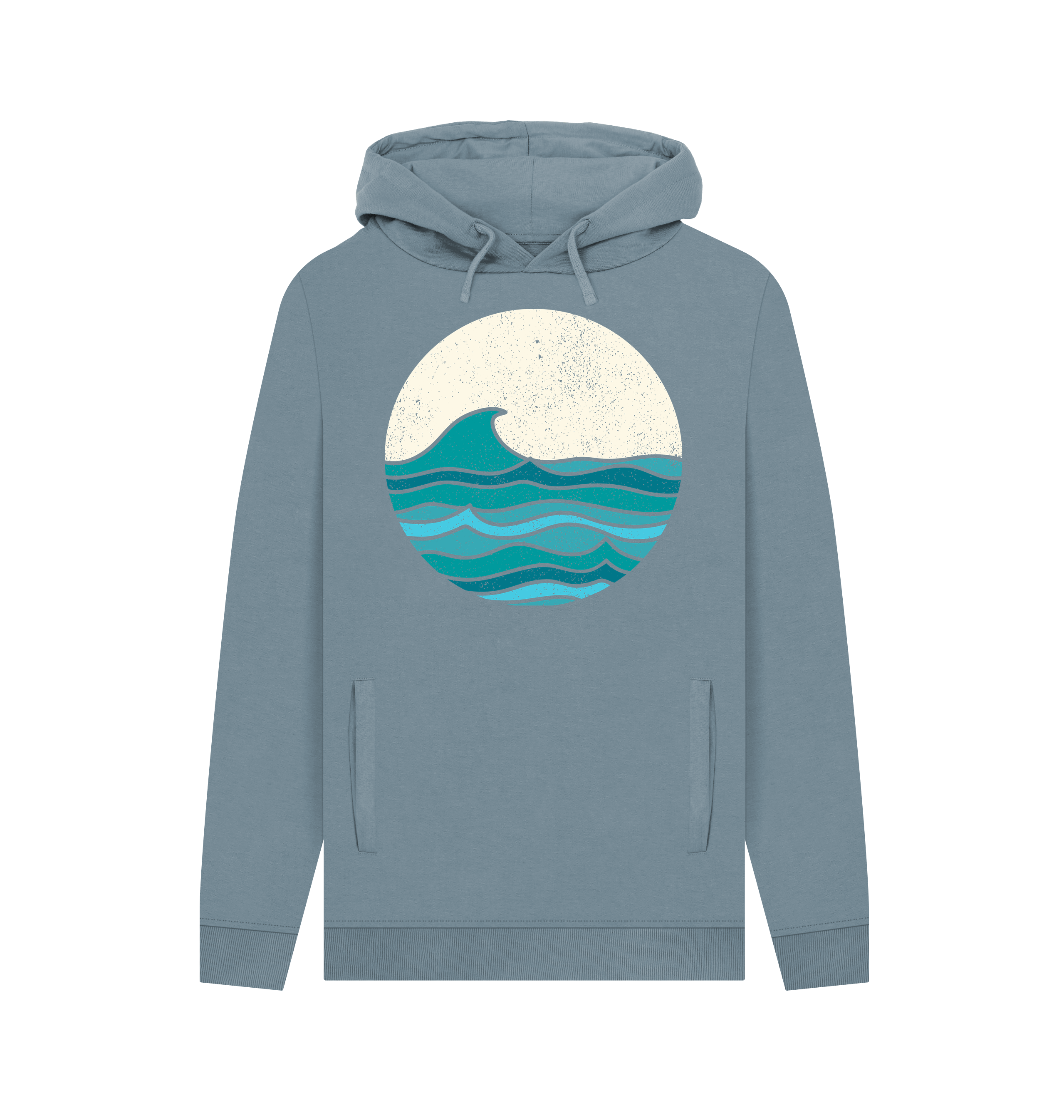 Stone Blue Printed Hoody Front