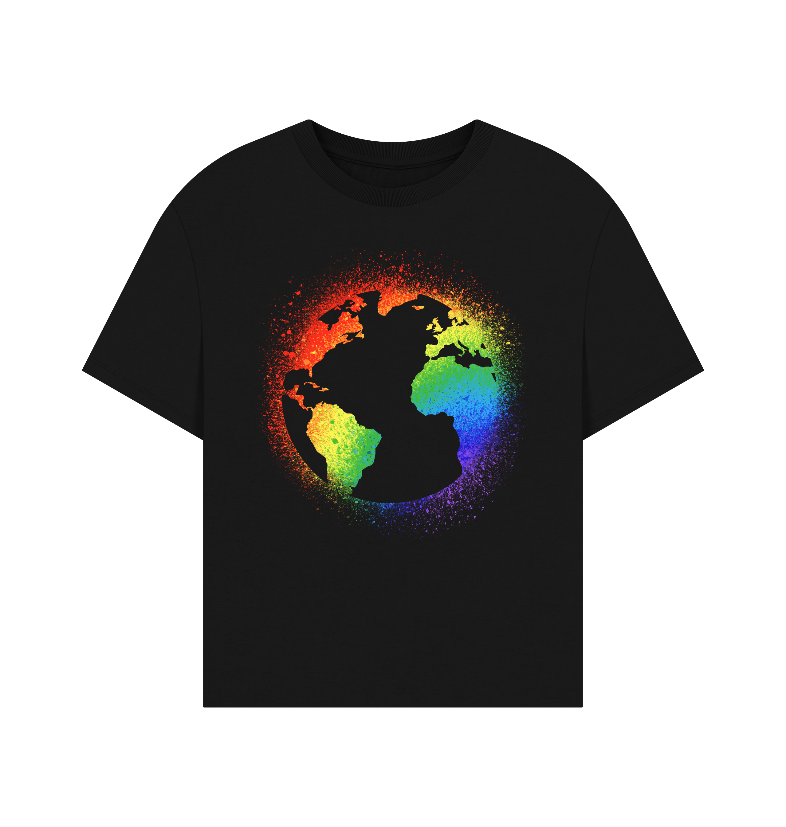 Black Printed T-shirt Front