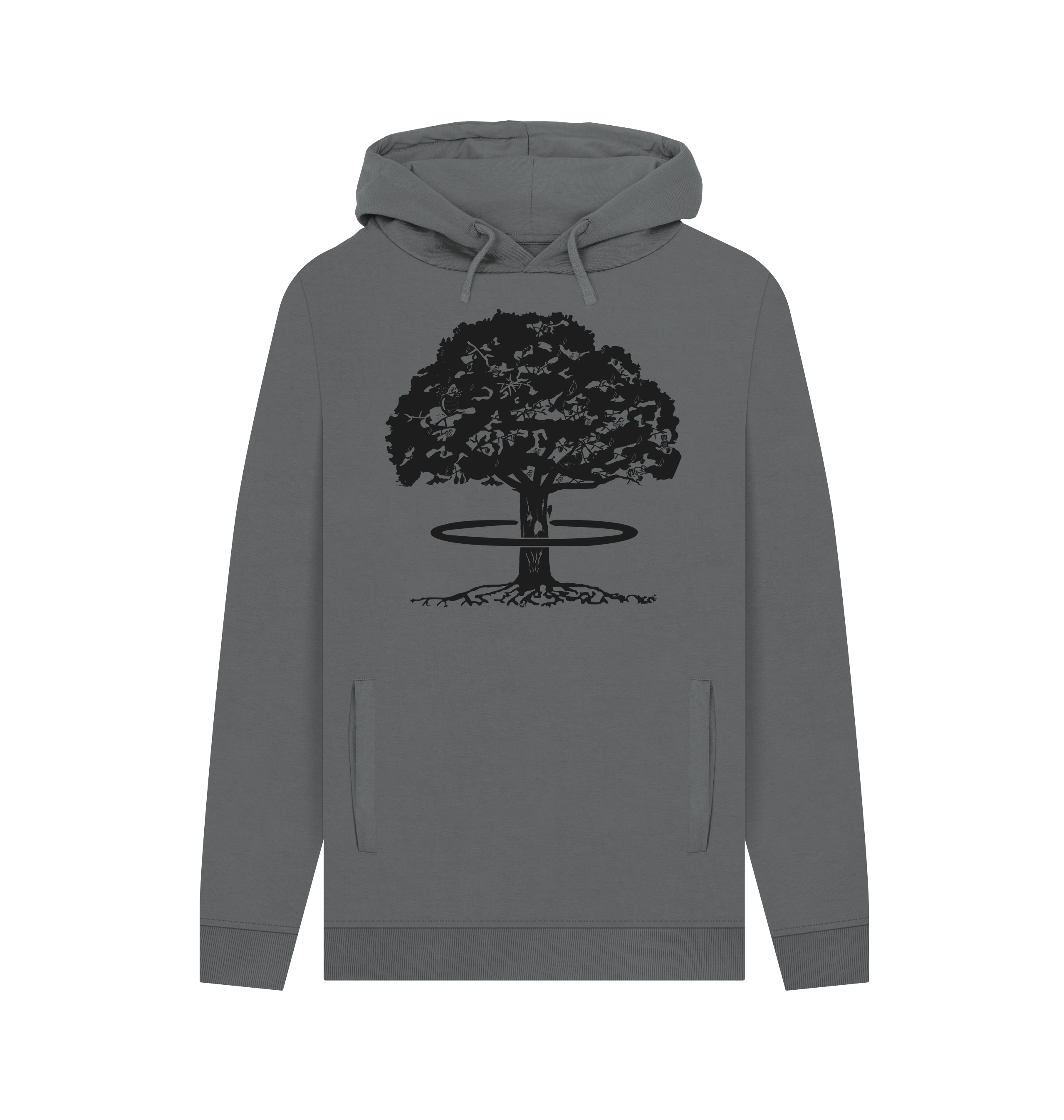 Slate Grey Printed Hoody Front