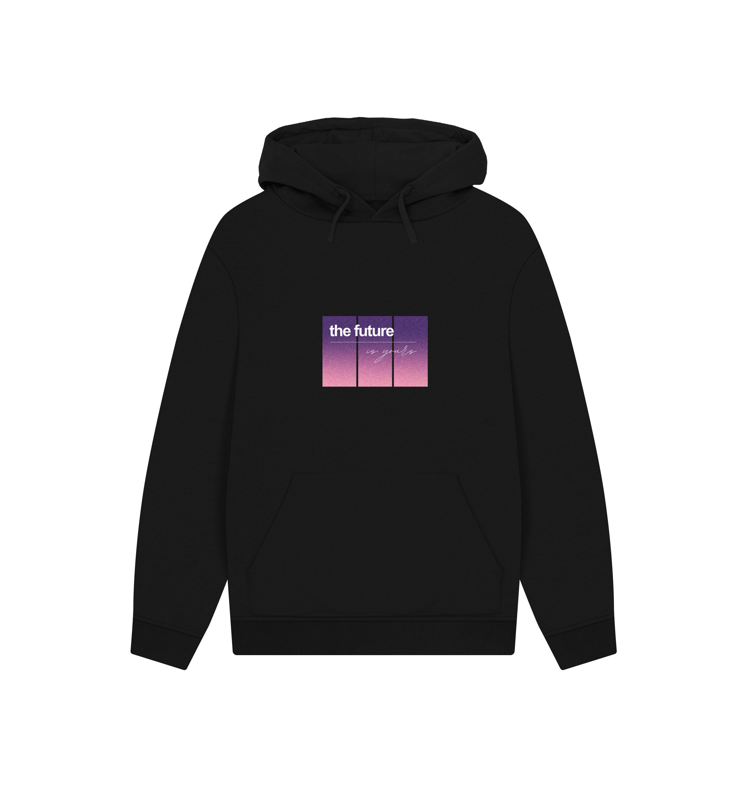 Black Printed Hoody Front