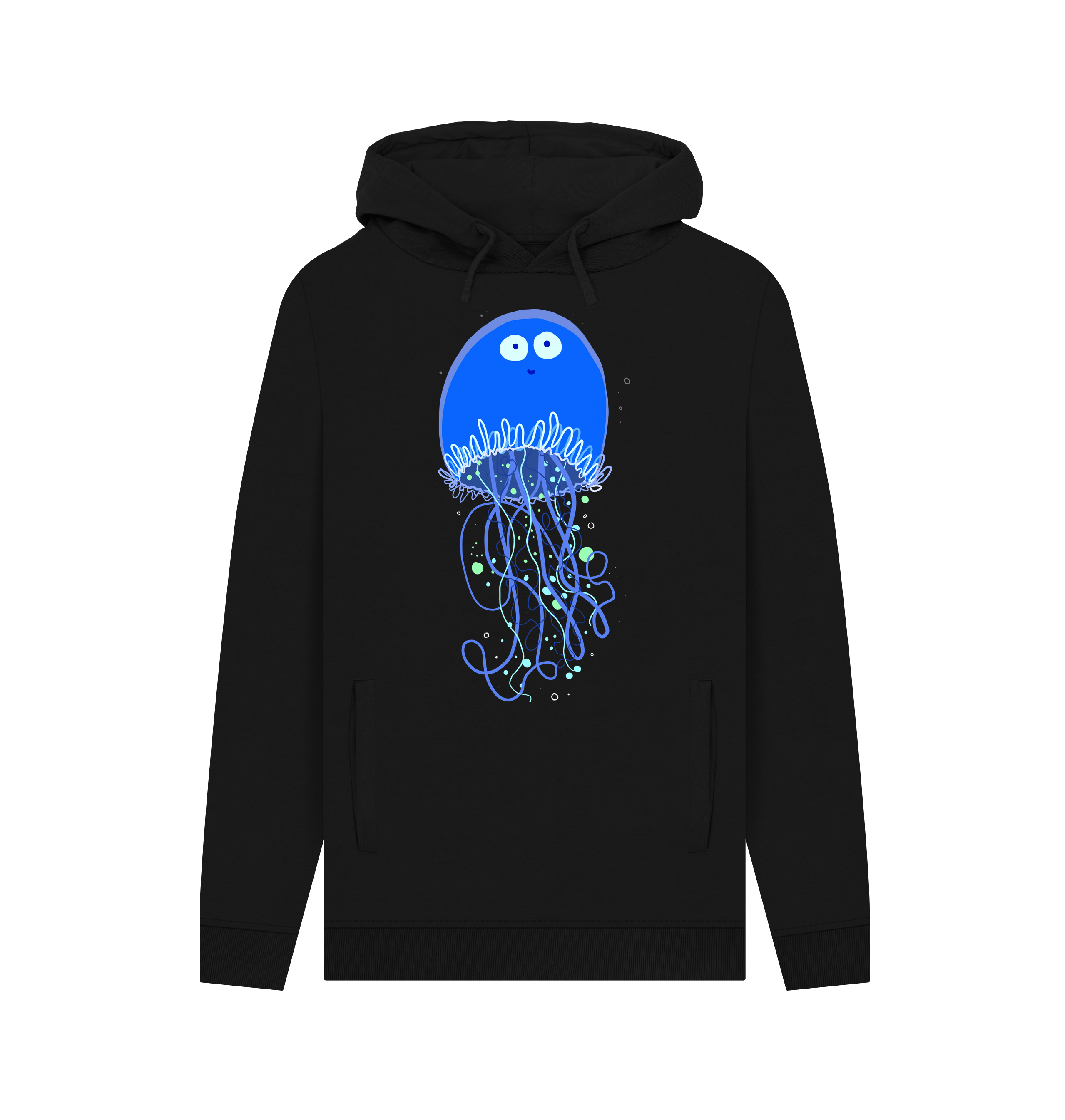 Black Printed Hoody Front