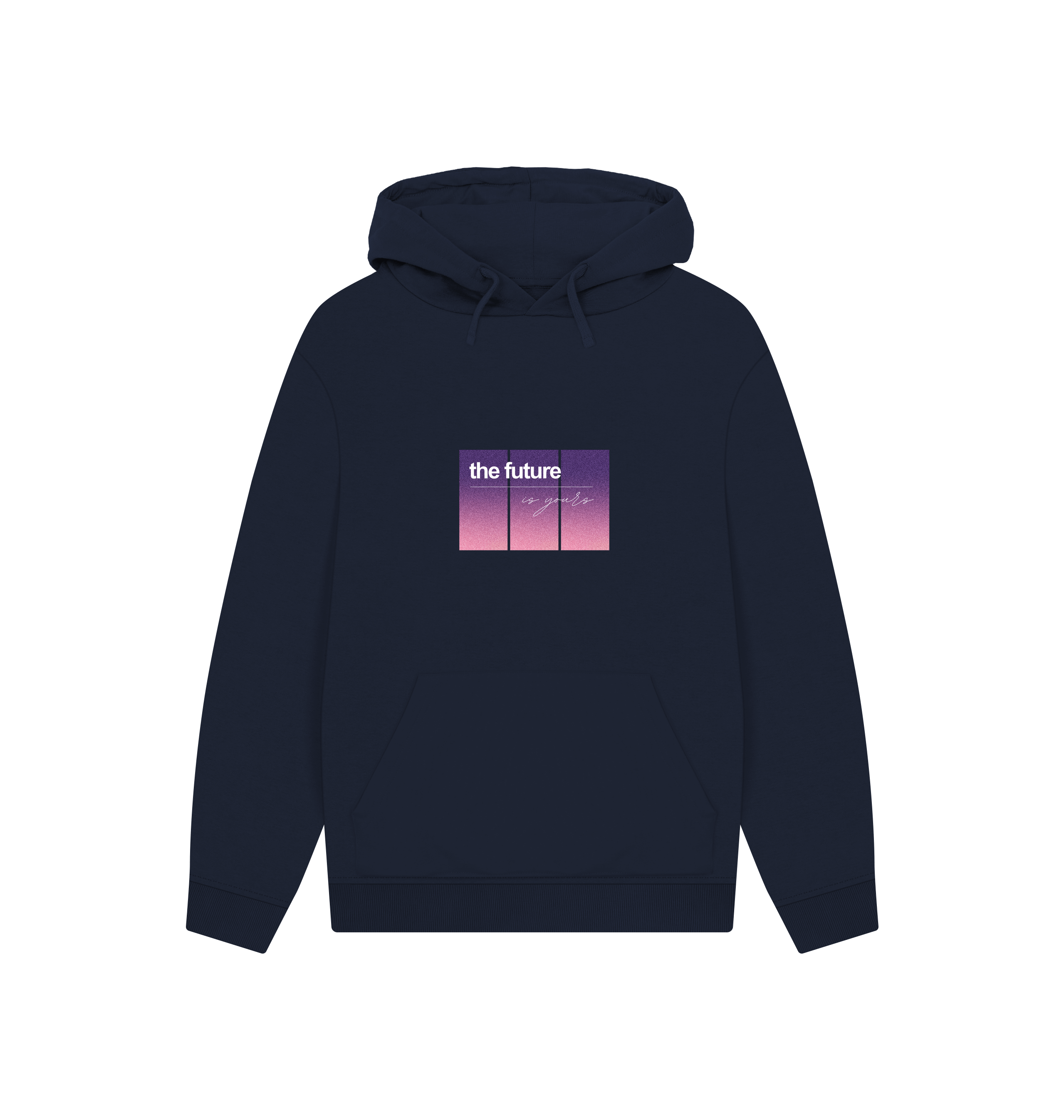 Navy Printed Hoody Front