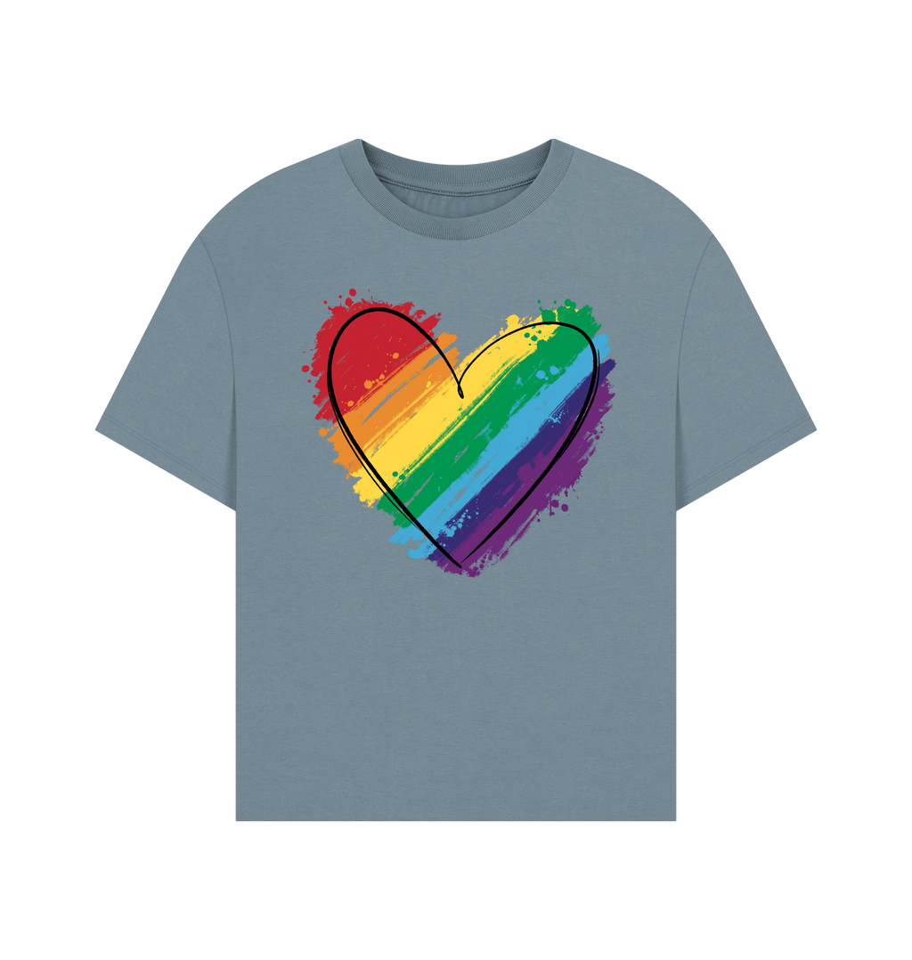 Stone Blue Printed T-shirt Front