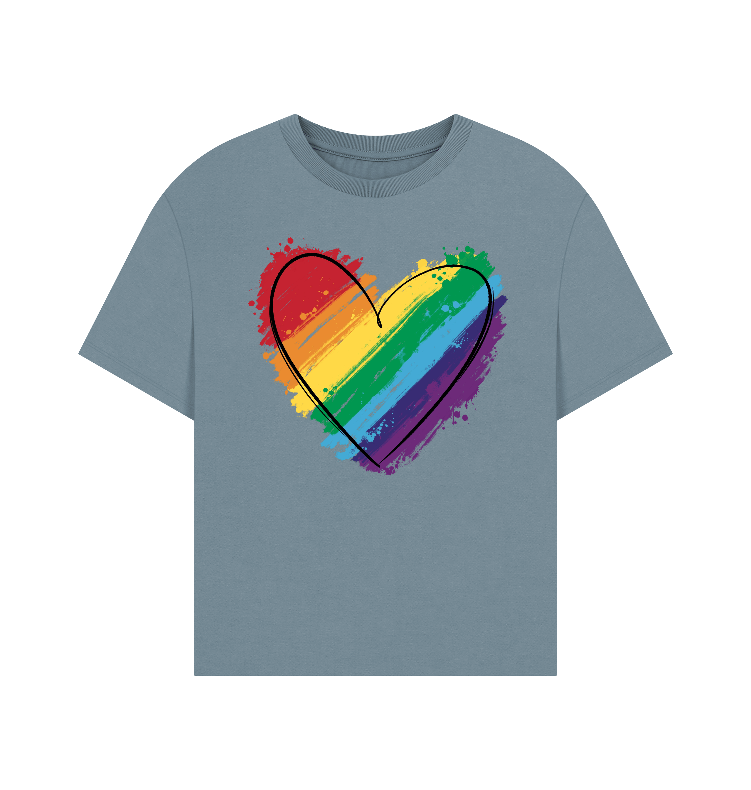 Stone Blue Printed T-shirt Front