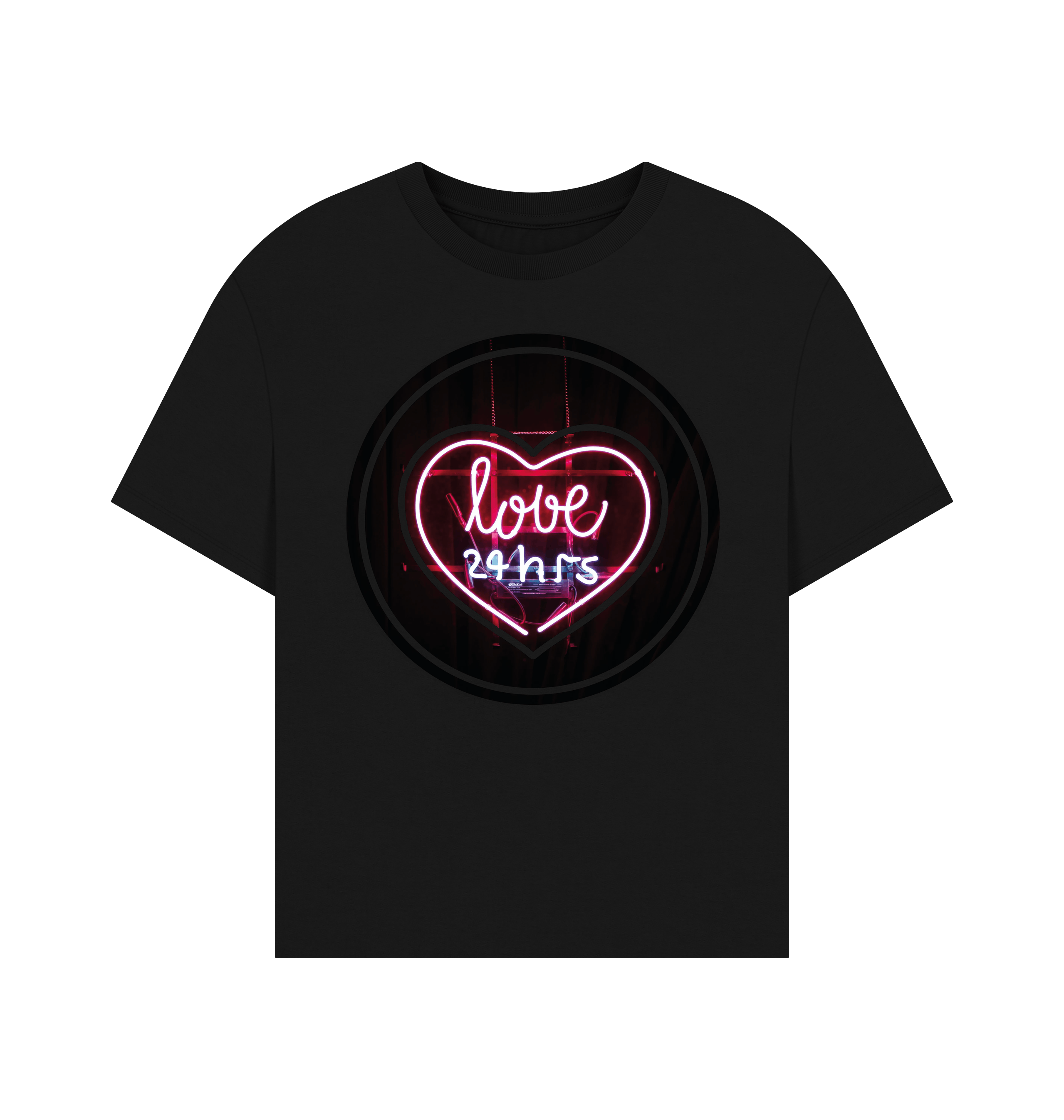 Black Printed T-shirt Front