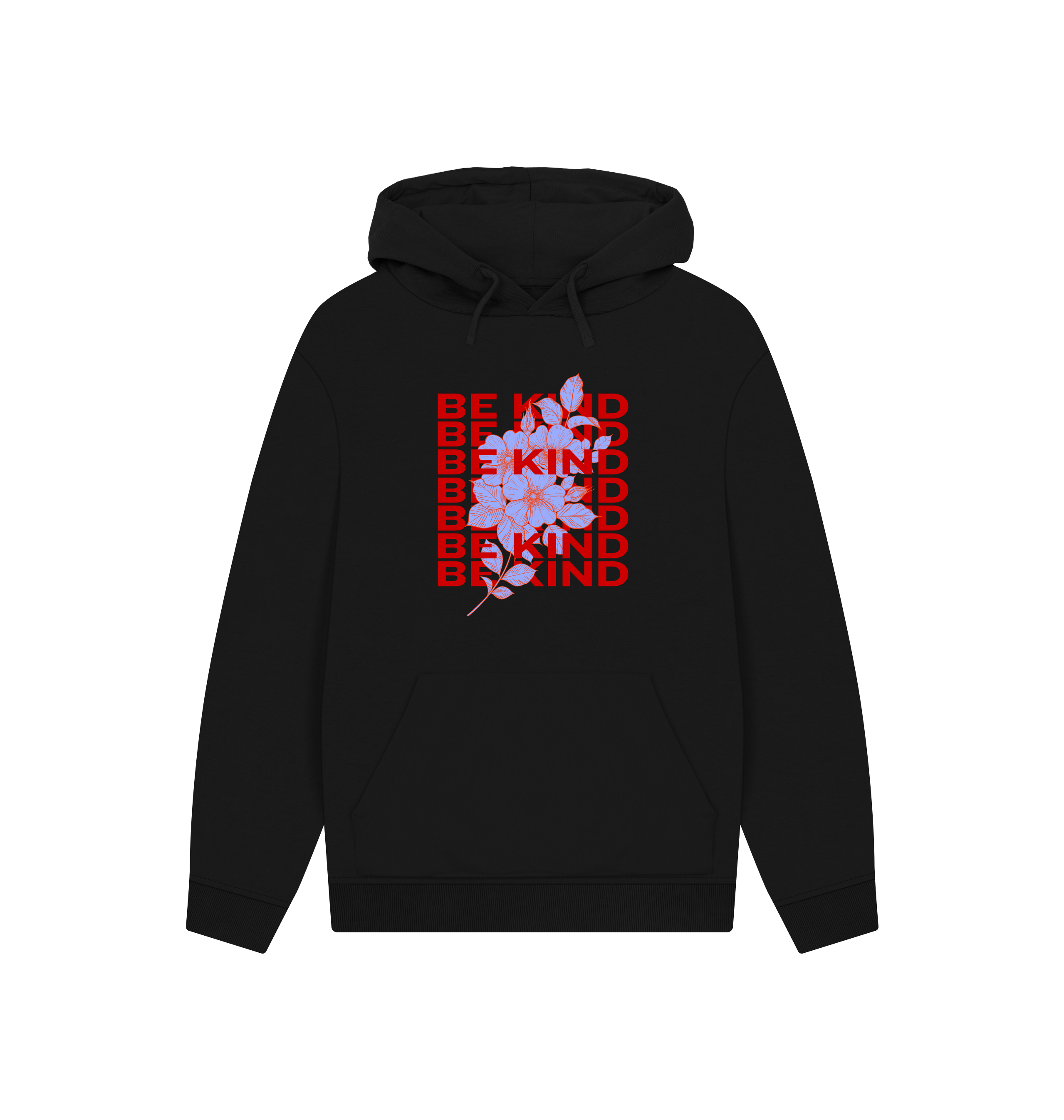 Black Printed Hoody Front