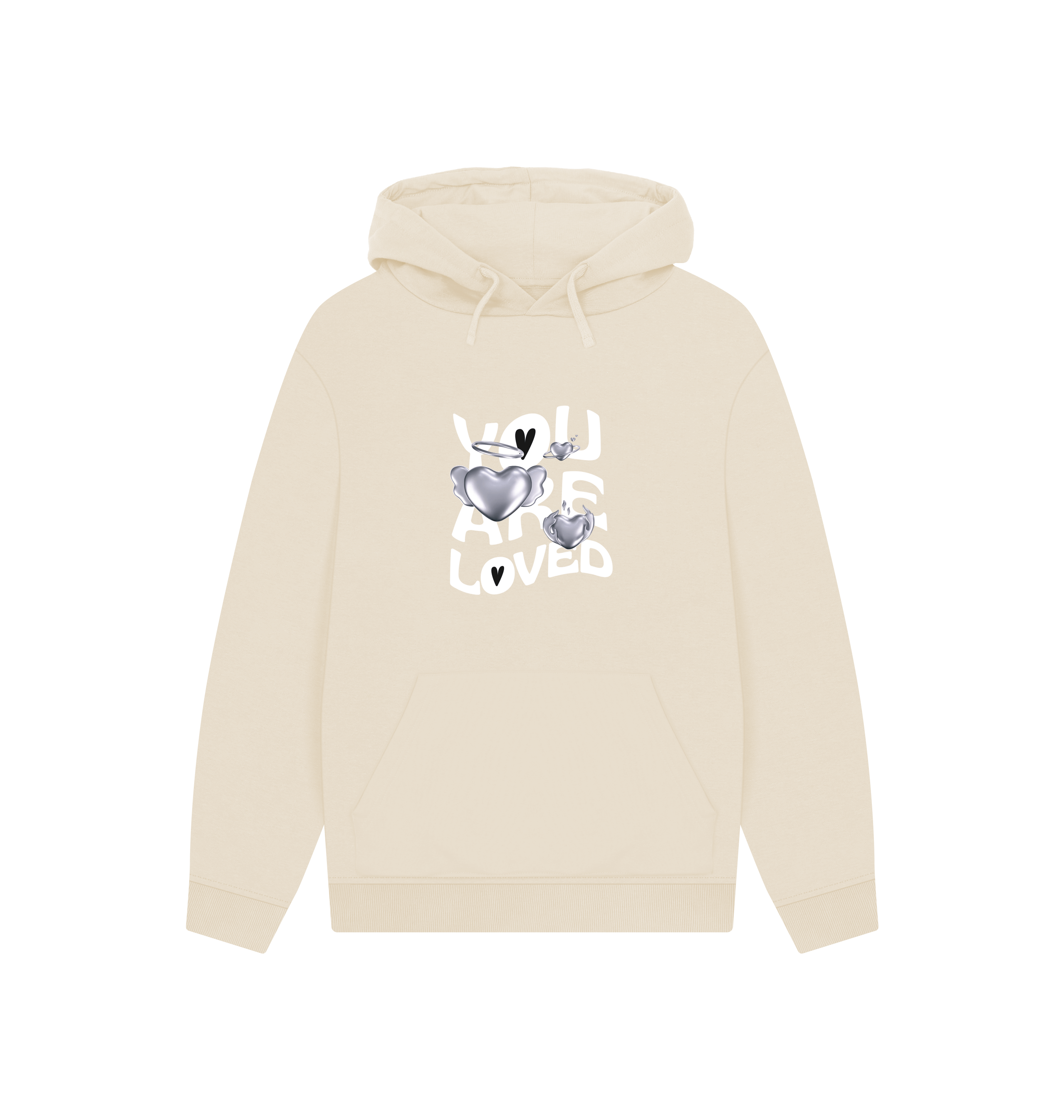 Oat Printed Hoody Front