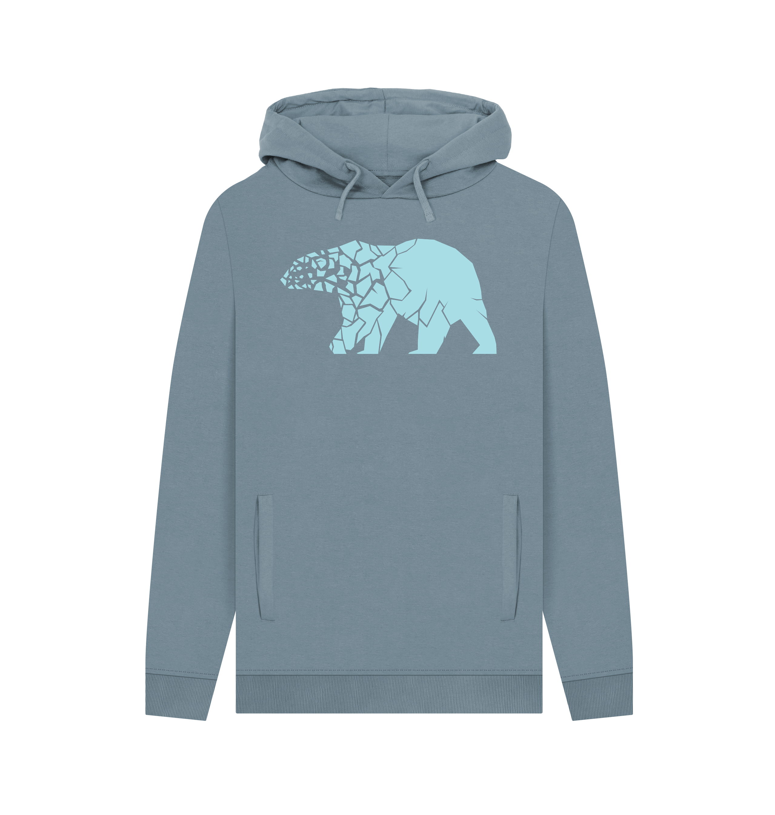 Stone Blue Printed Hoody Front