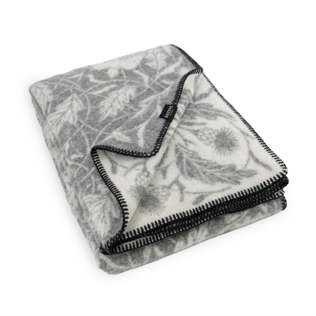 Soft Wool Bird Motif Throw 2 Colours