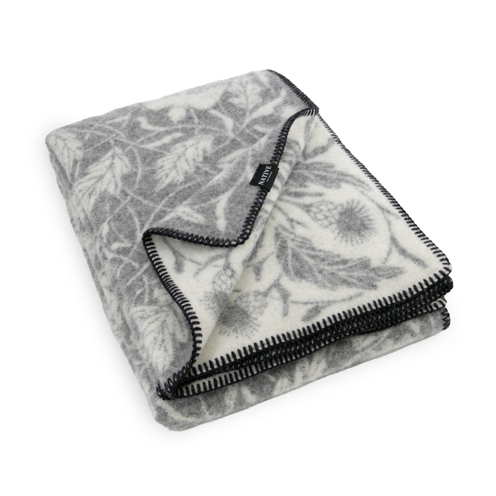 Soft Wool Bird Motif Throw 2 Colours