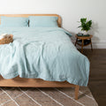 Aqua 100% Linen Duvet Set