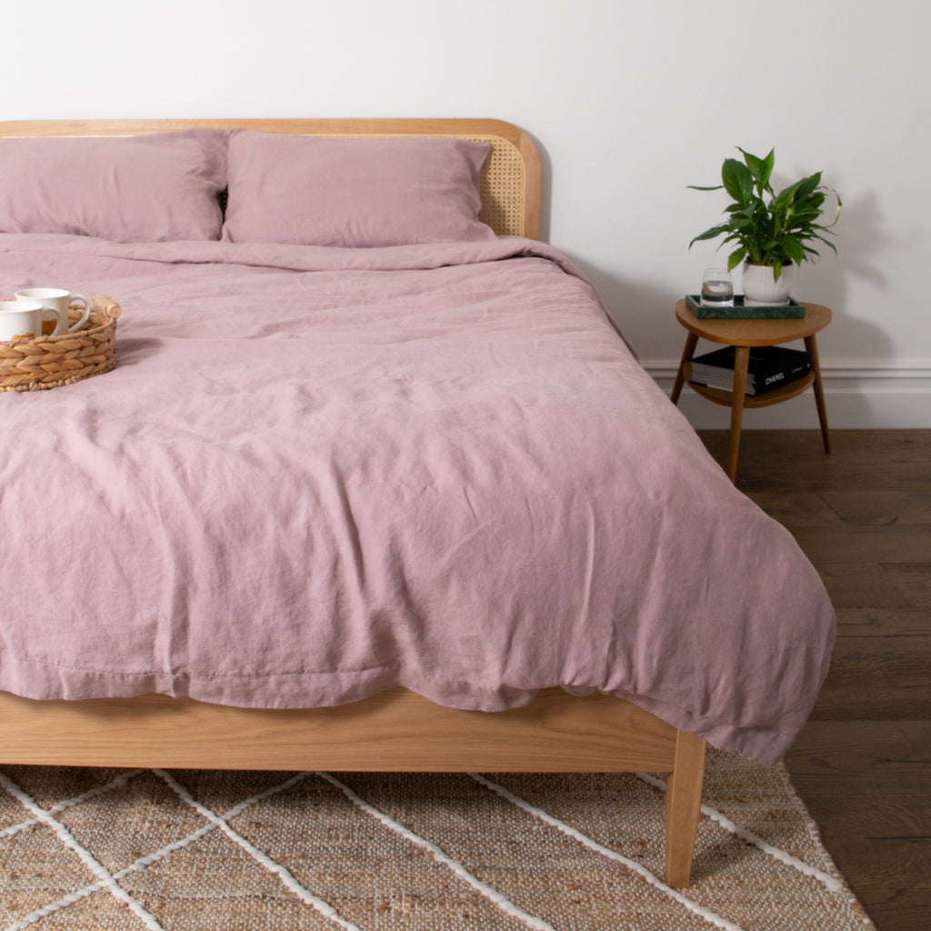 Blush Pink 100% Linen Duvet Set
