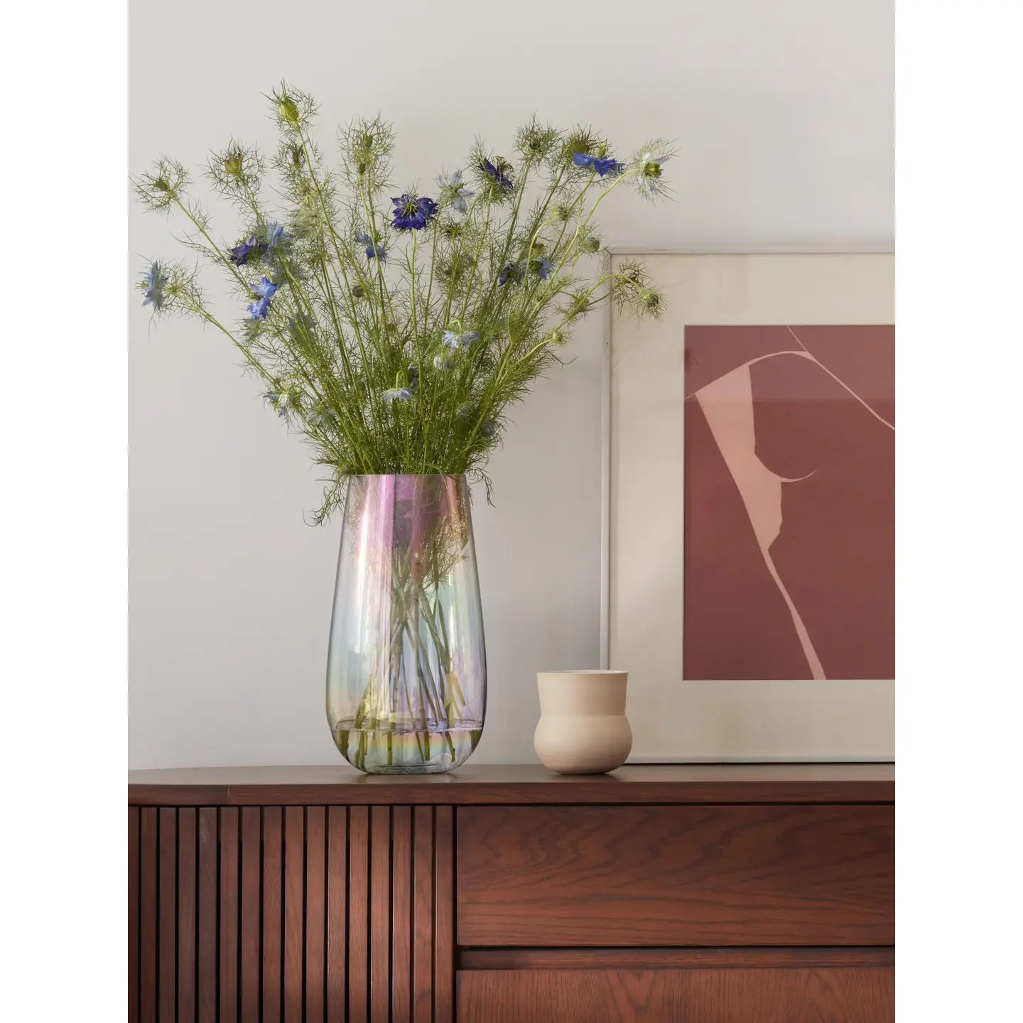 Mother of Pearl Vase H28 - Iridescent