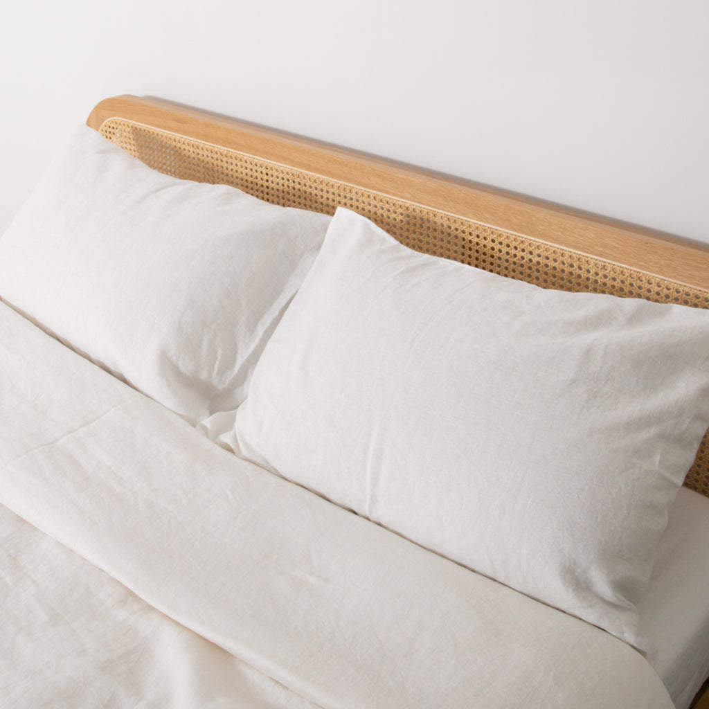 White 100% Linen Duvet Set