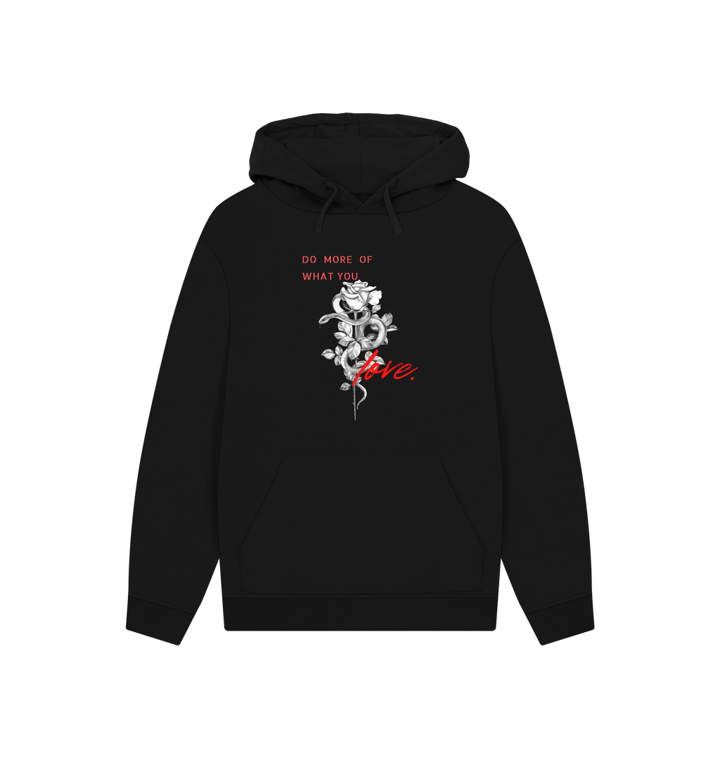 Black Printed Hoody Front