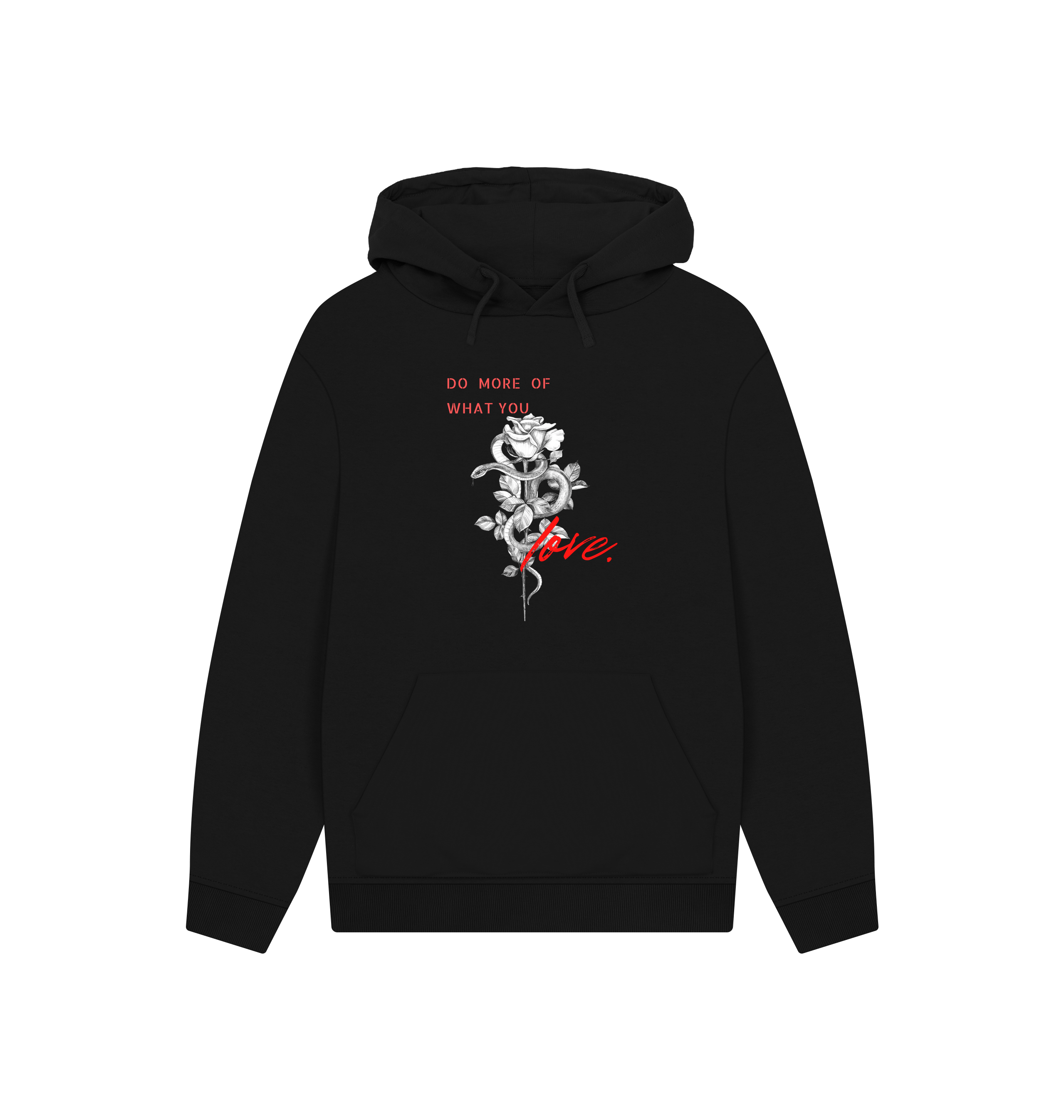 Black Printed Hoody Front
