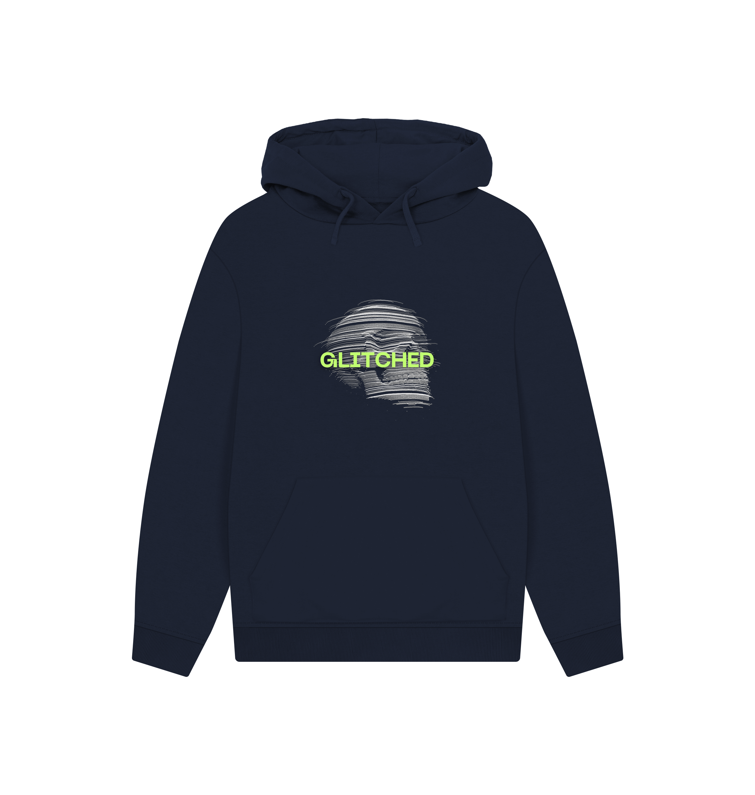 Navy Printed Hoody Front