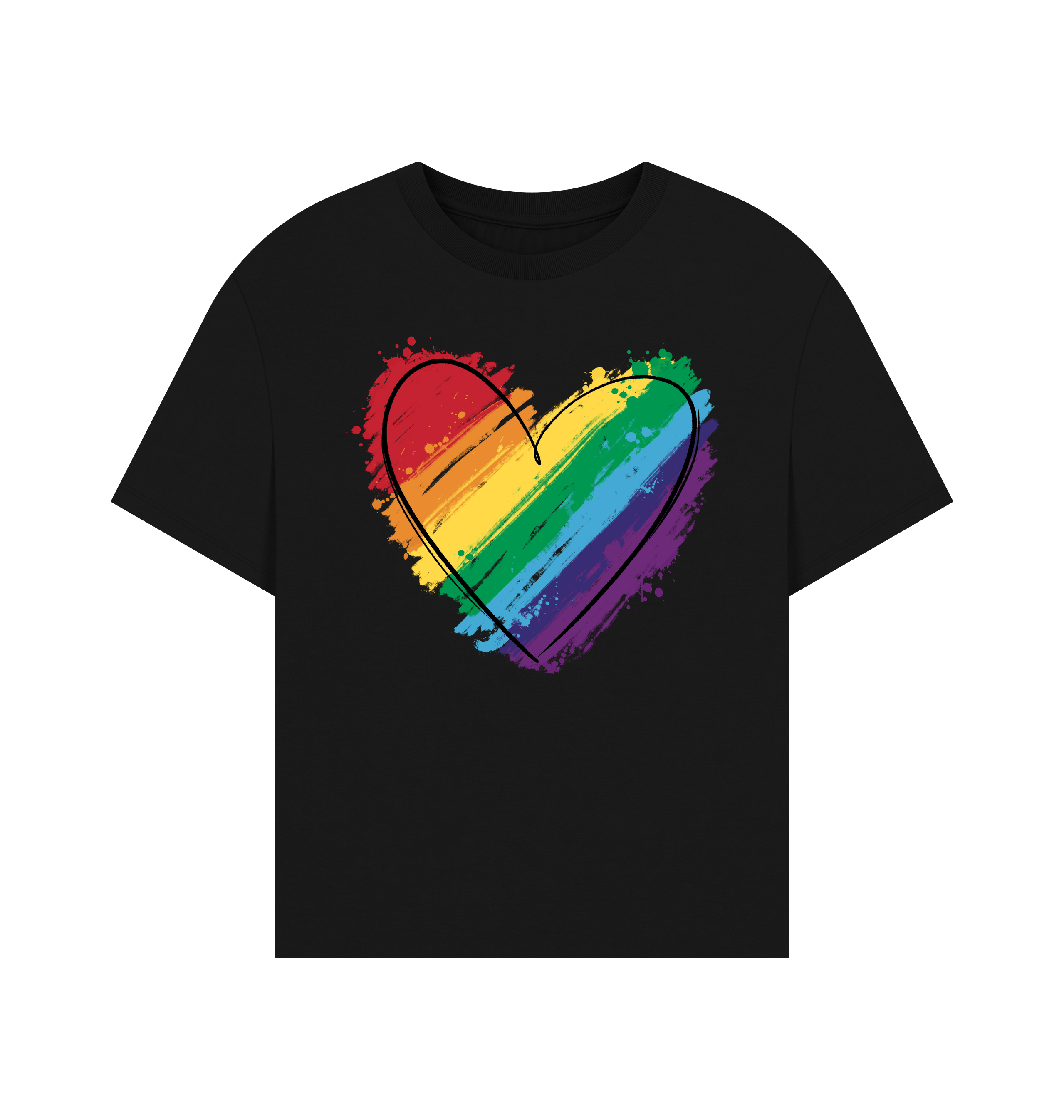 Black Printed T-shirt Front