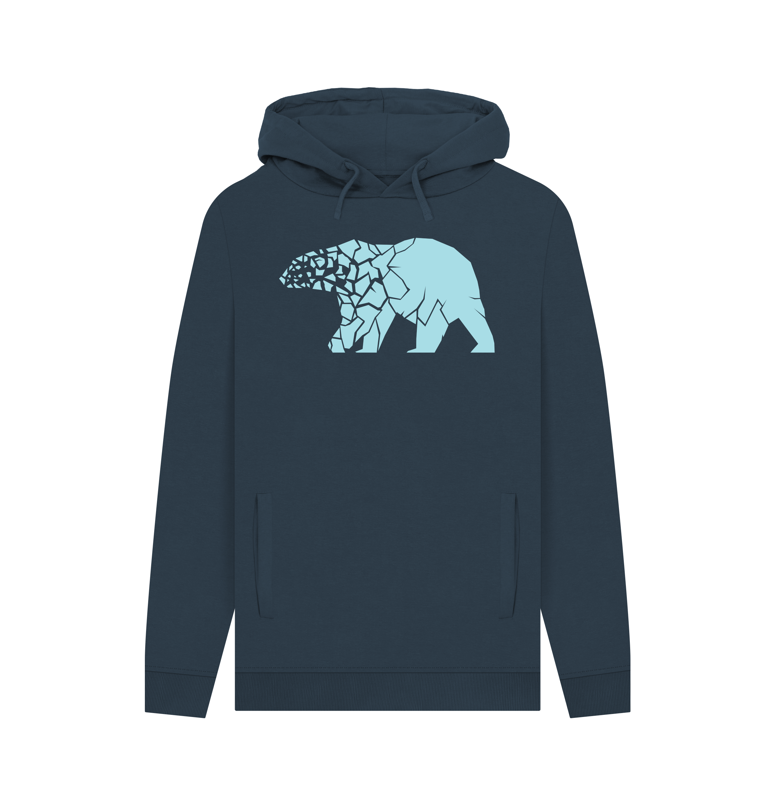 Navy Printed Hoody Front