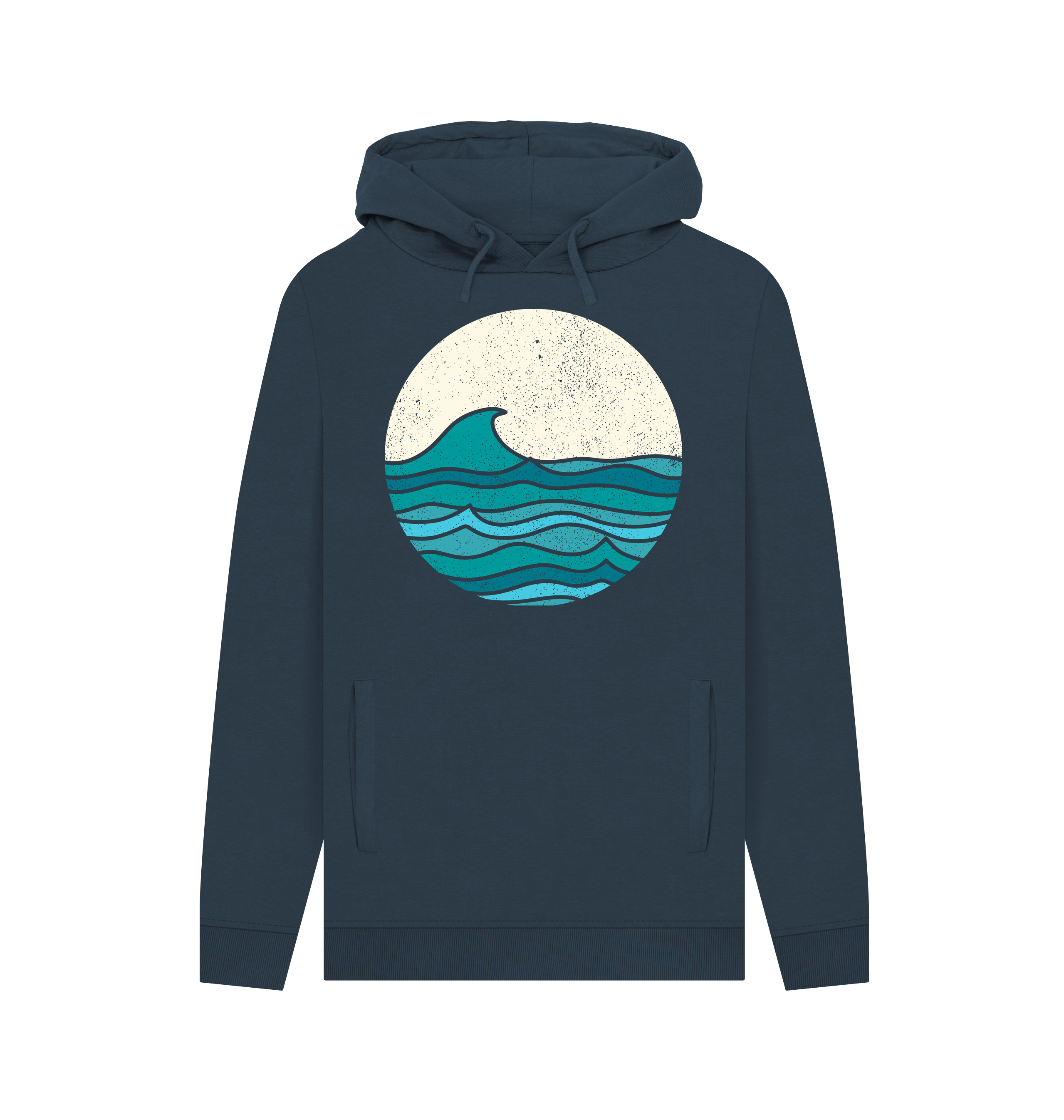 Navy Printed Hoody Front
