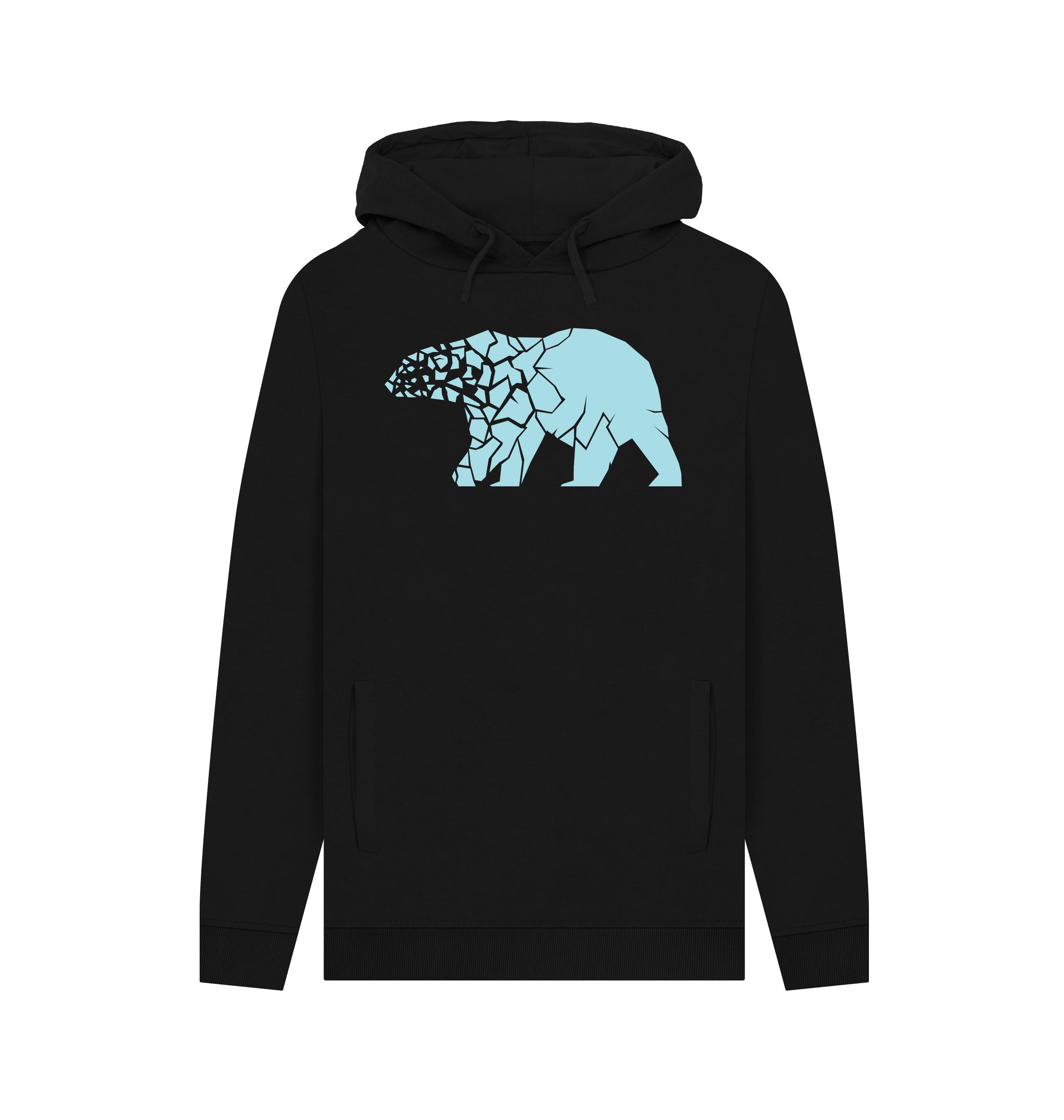 Black Printed Hoody Front
