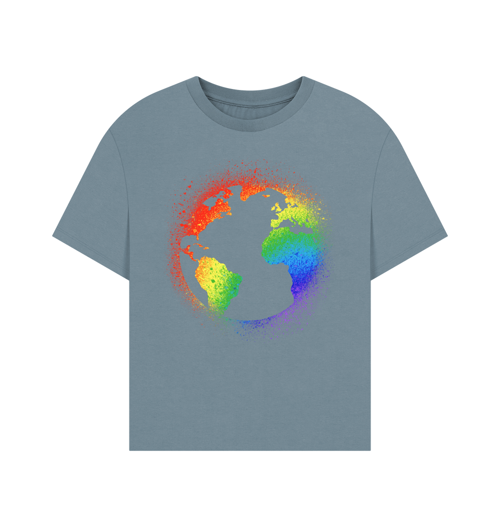 Stone Blue Printed T-shirt Front