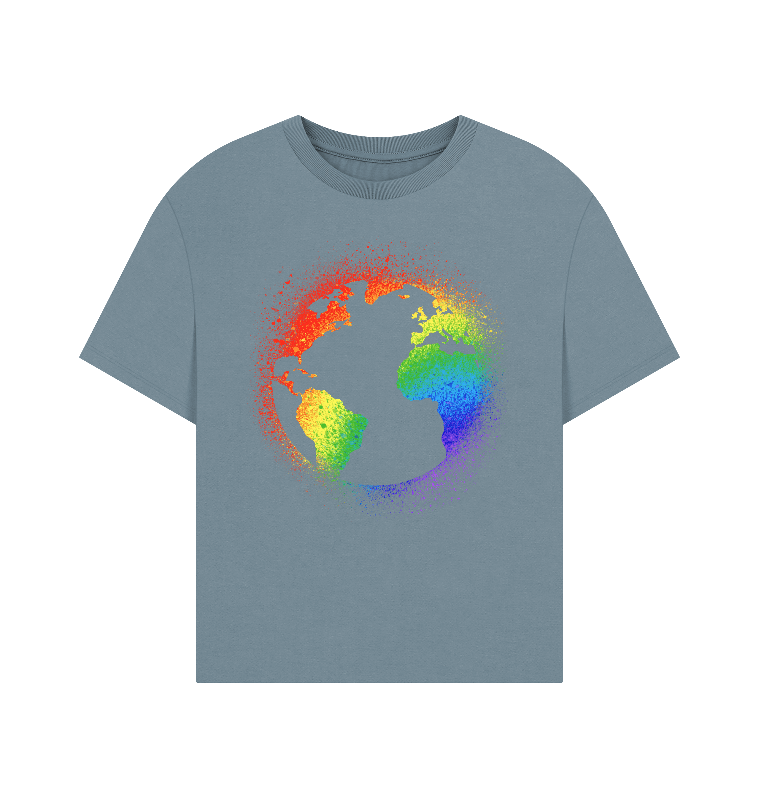 Stone Blue Printed T-shirt Front