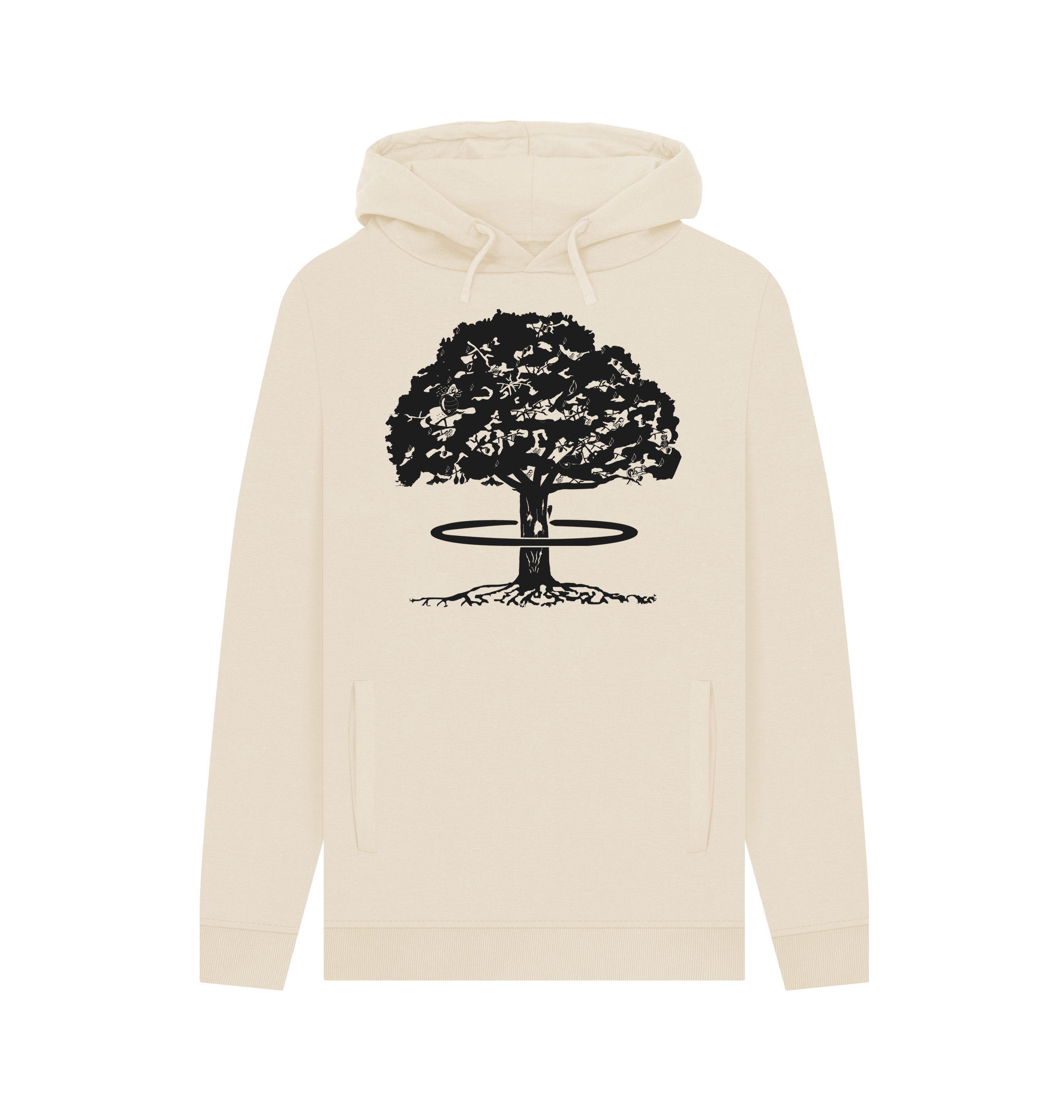 Oat Printed Hoody Front