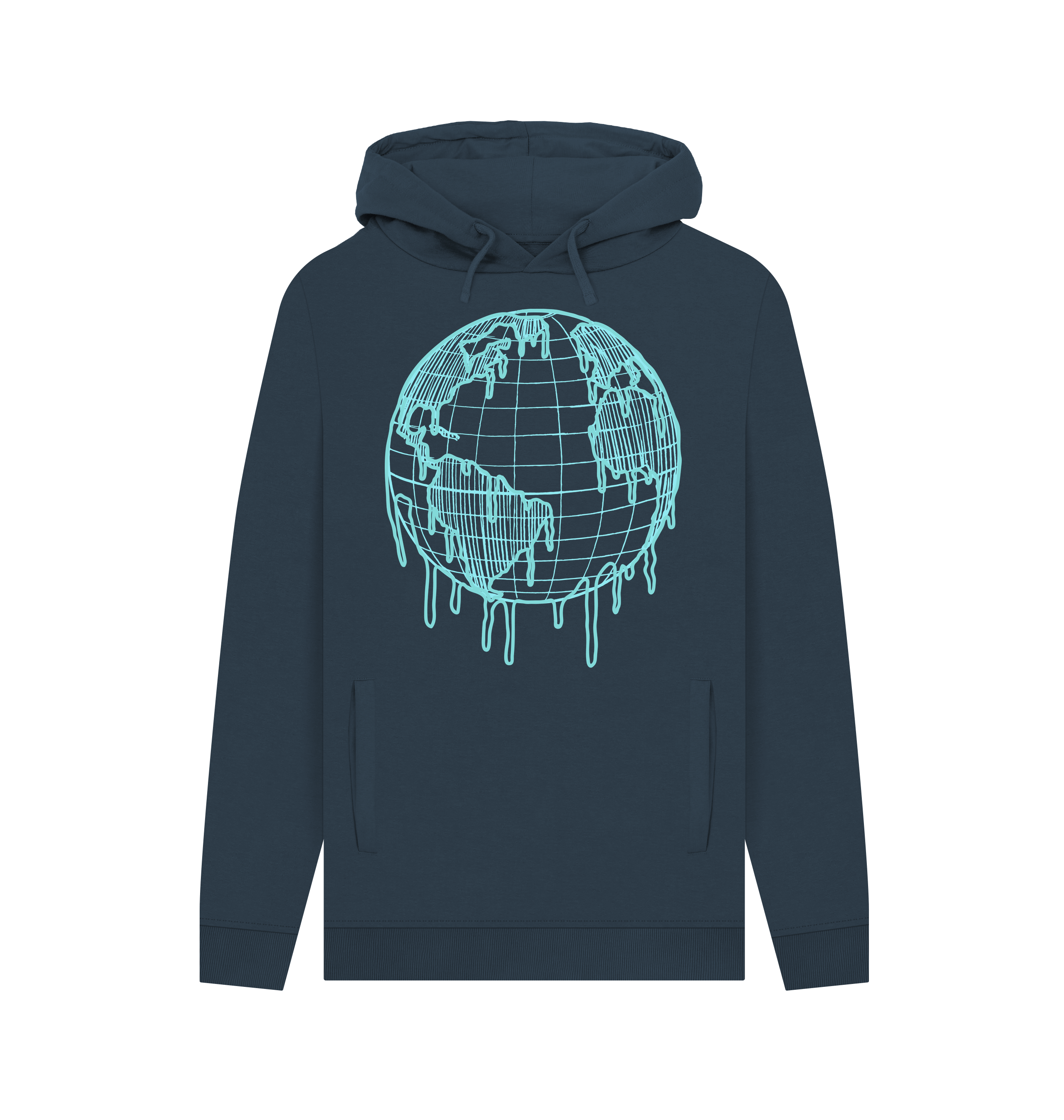 Navy Printed Hoody Front
