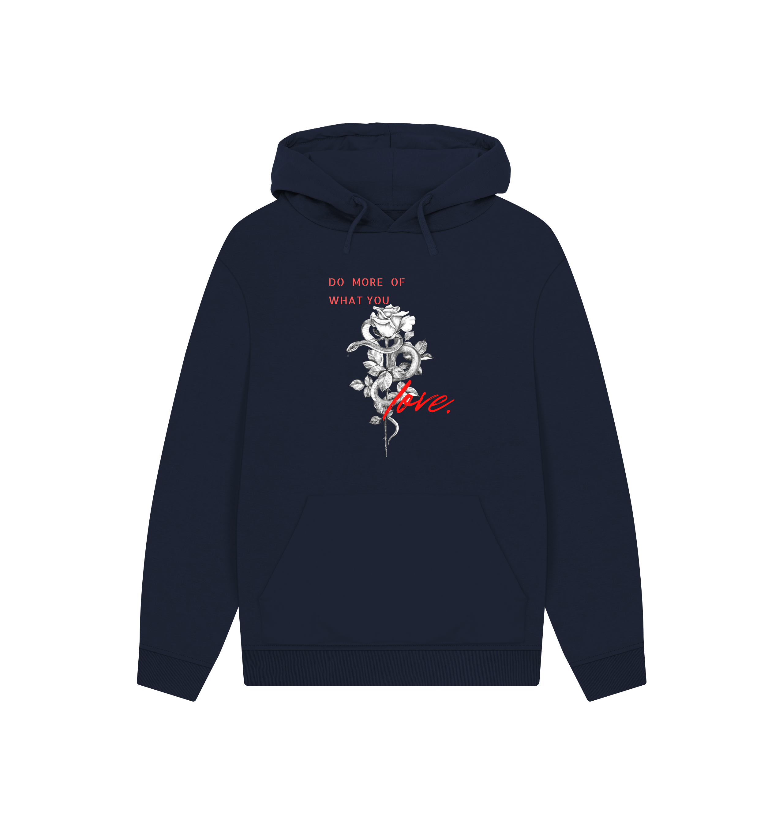 Navy Printed Hoody Front