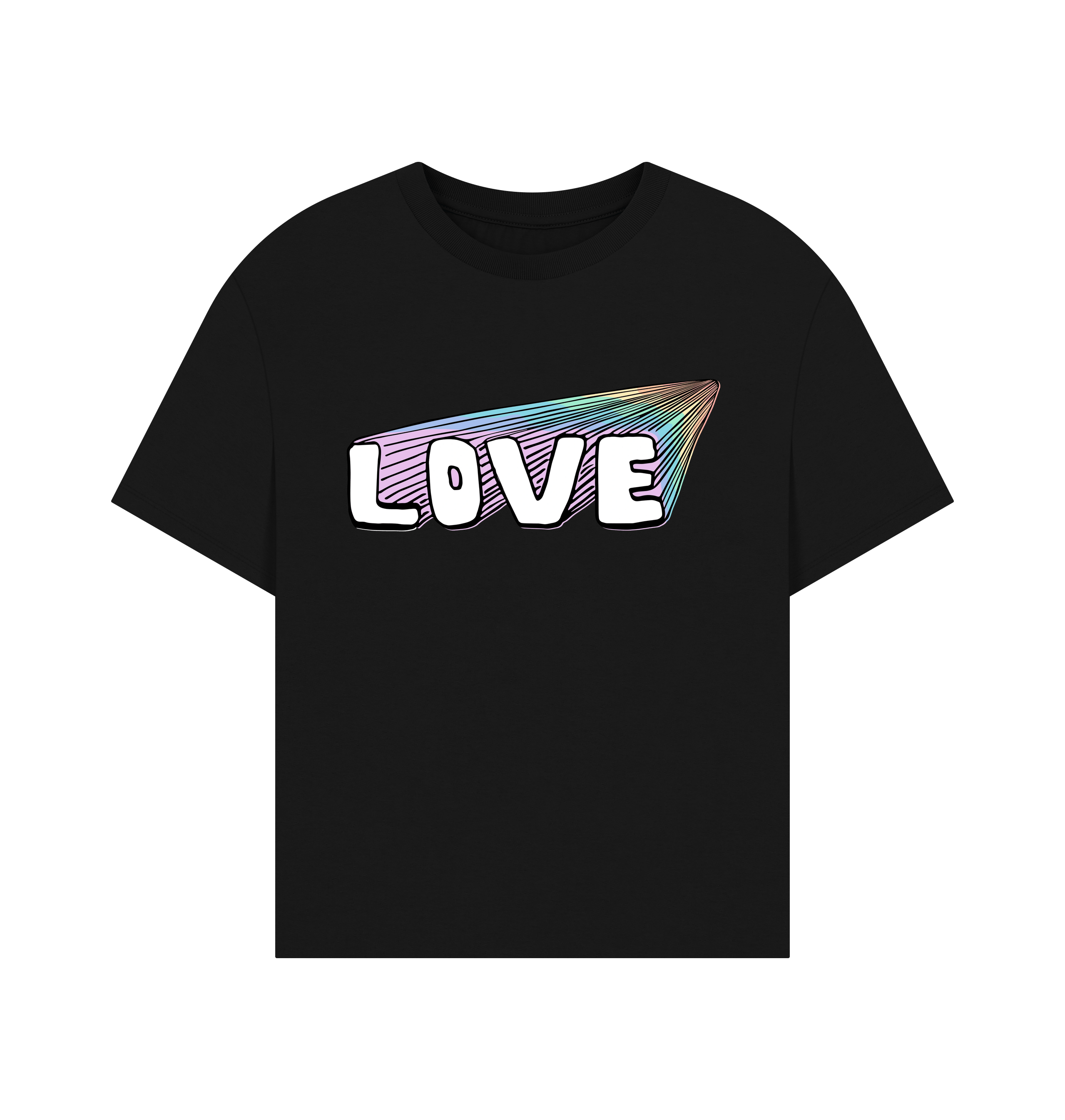 Black Printed T-shirt Front