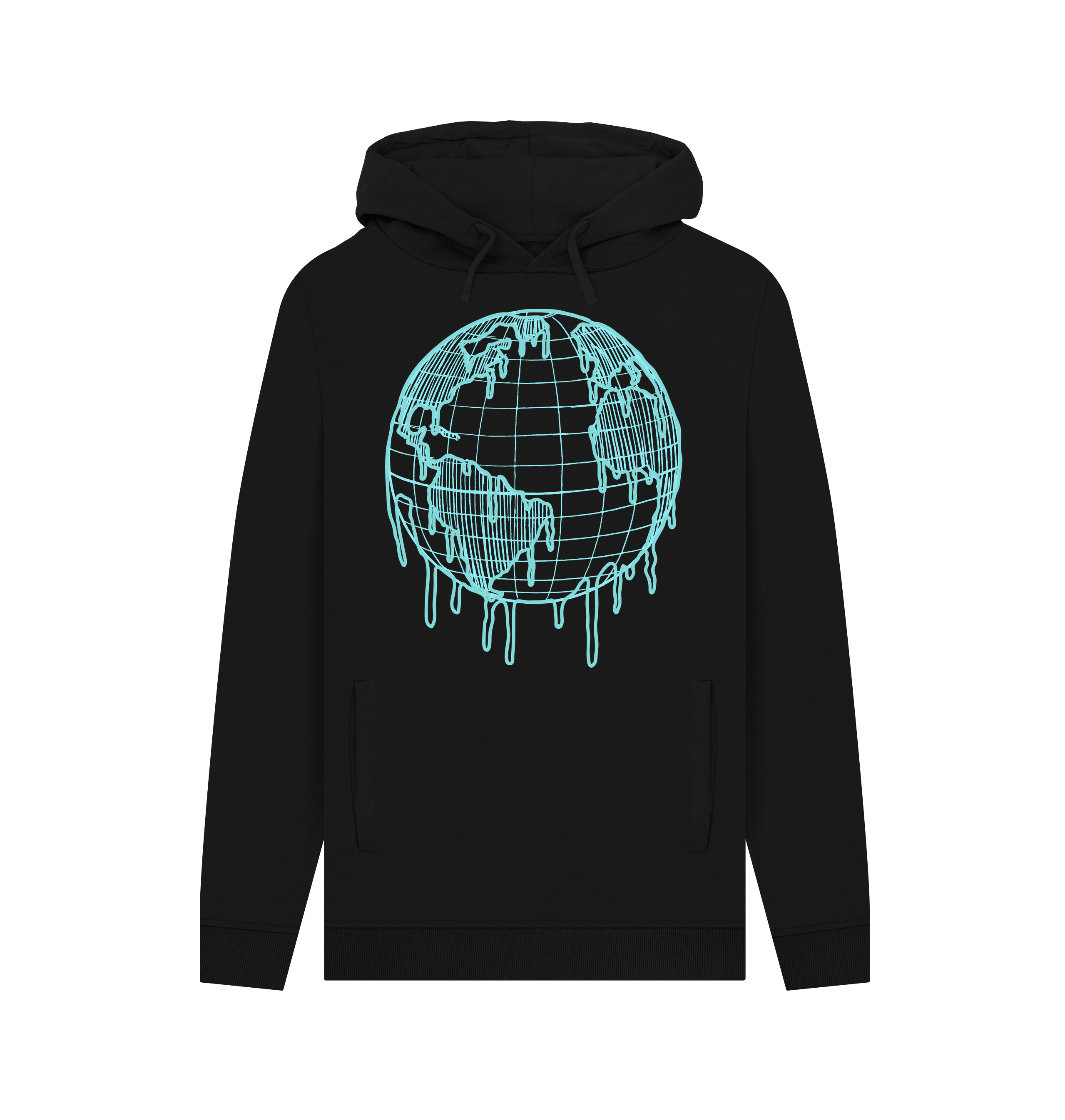 Black Printed Hoody Front