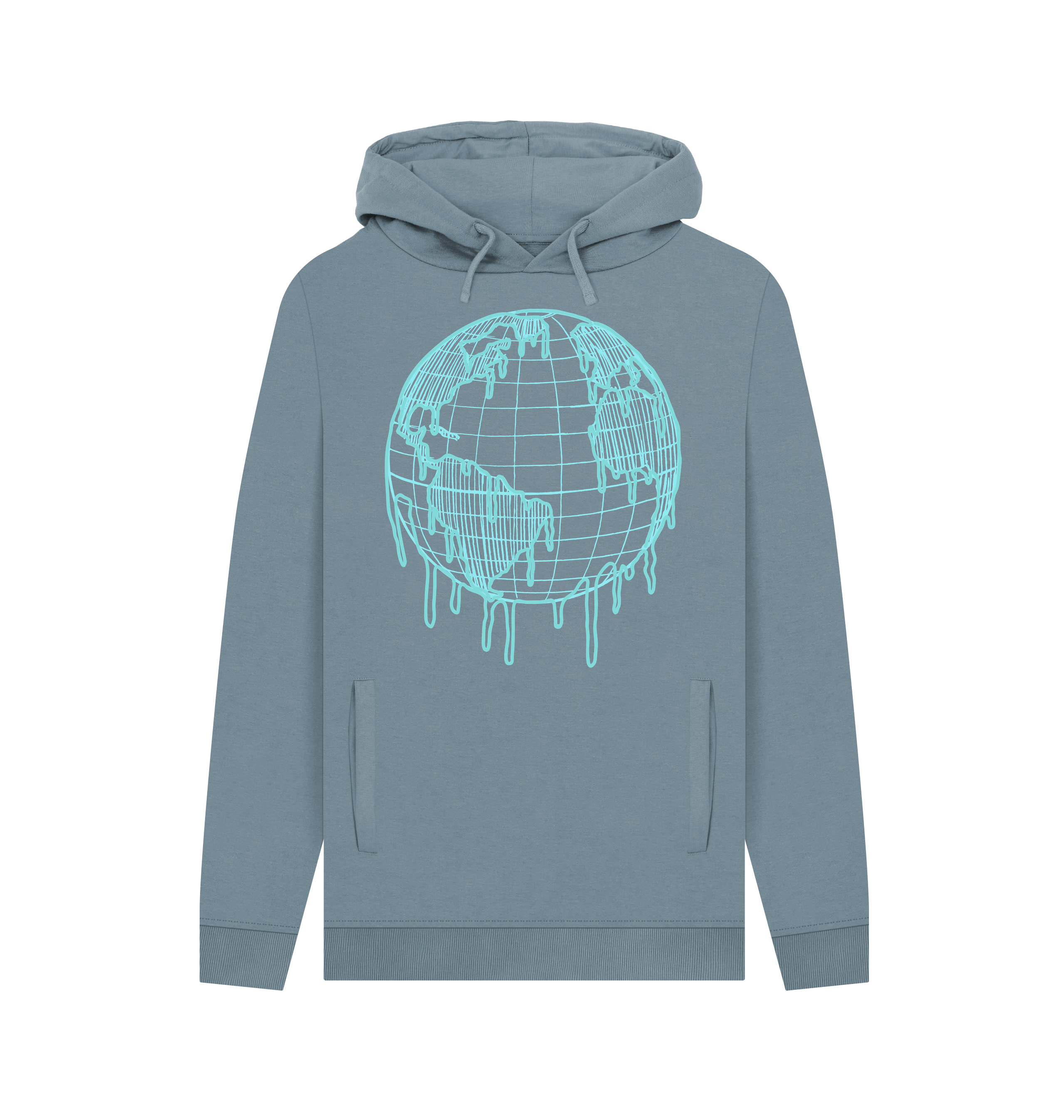 Stone Blue Printed Hoody Front