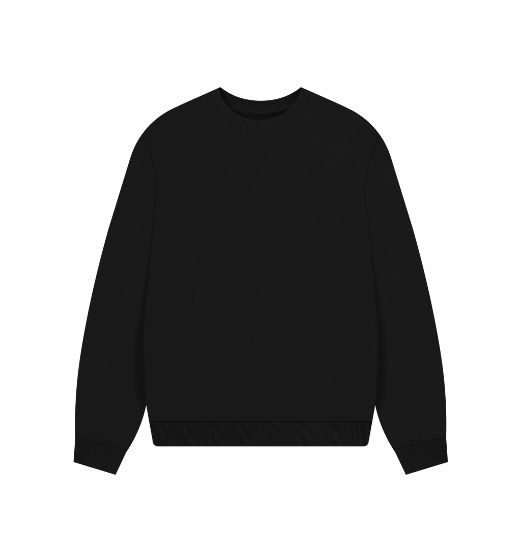 Black Printed Sweater Front