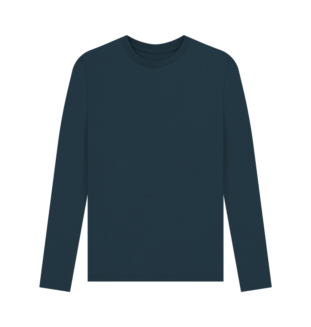 Denim Blue Printed Long Sleeve T Shirt Front