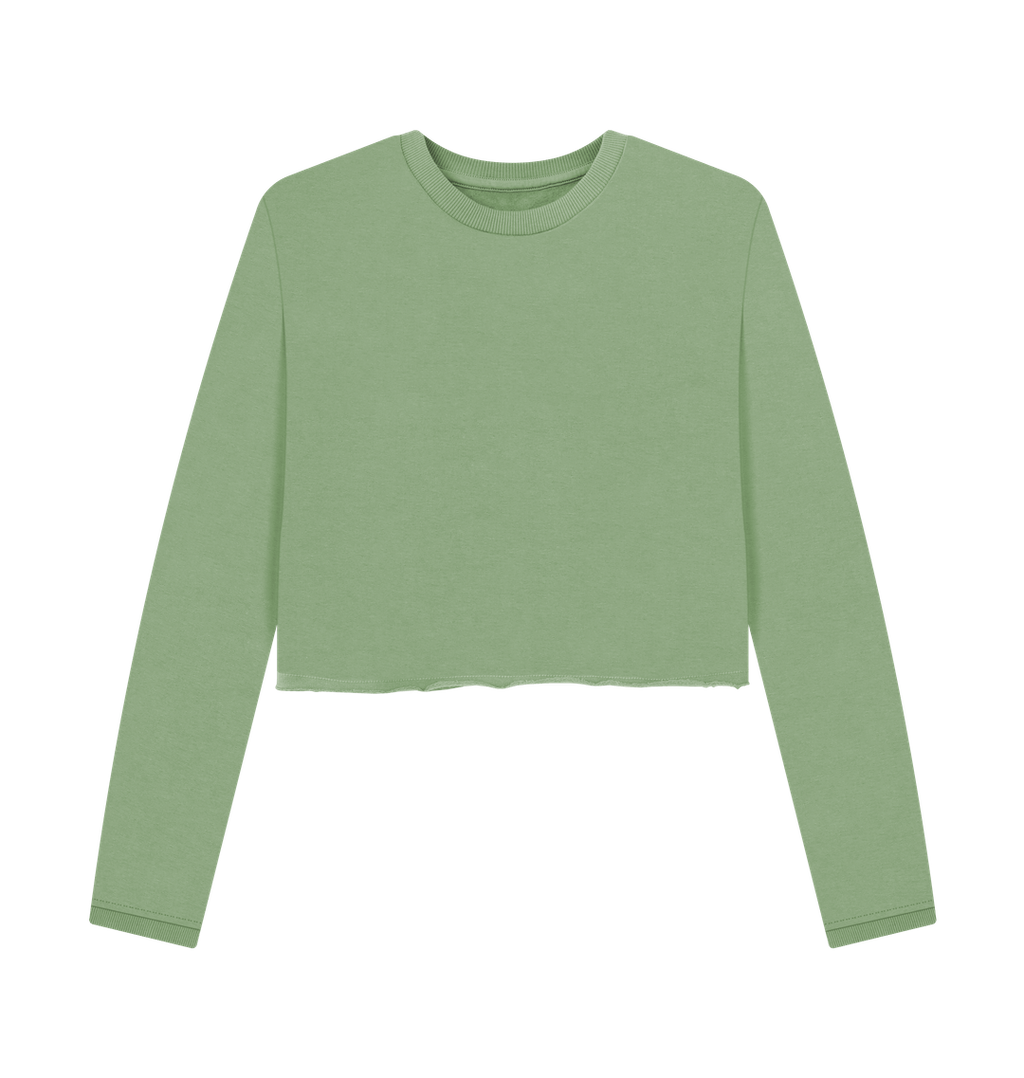 Sage Printed Boxy Jumpers Front