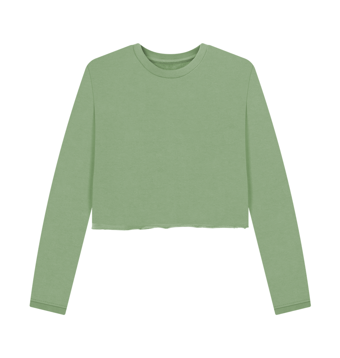 Sage Printed Boxy Jumpers Front