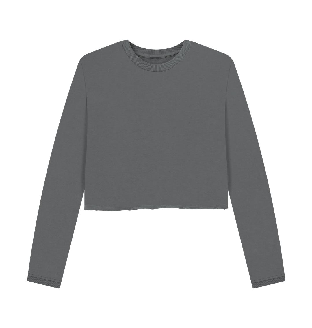Slate Grey Printed Boxy Jumpers Front